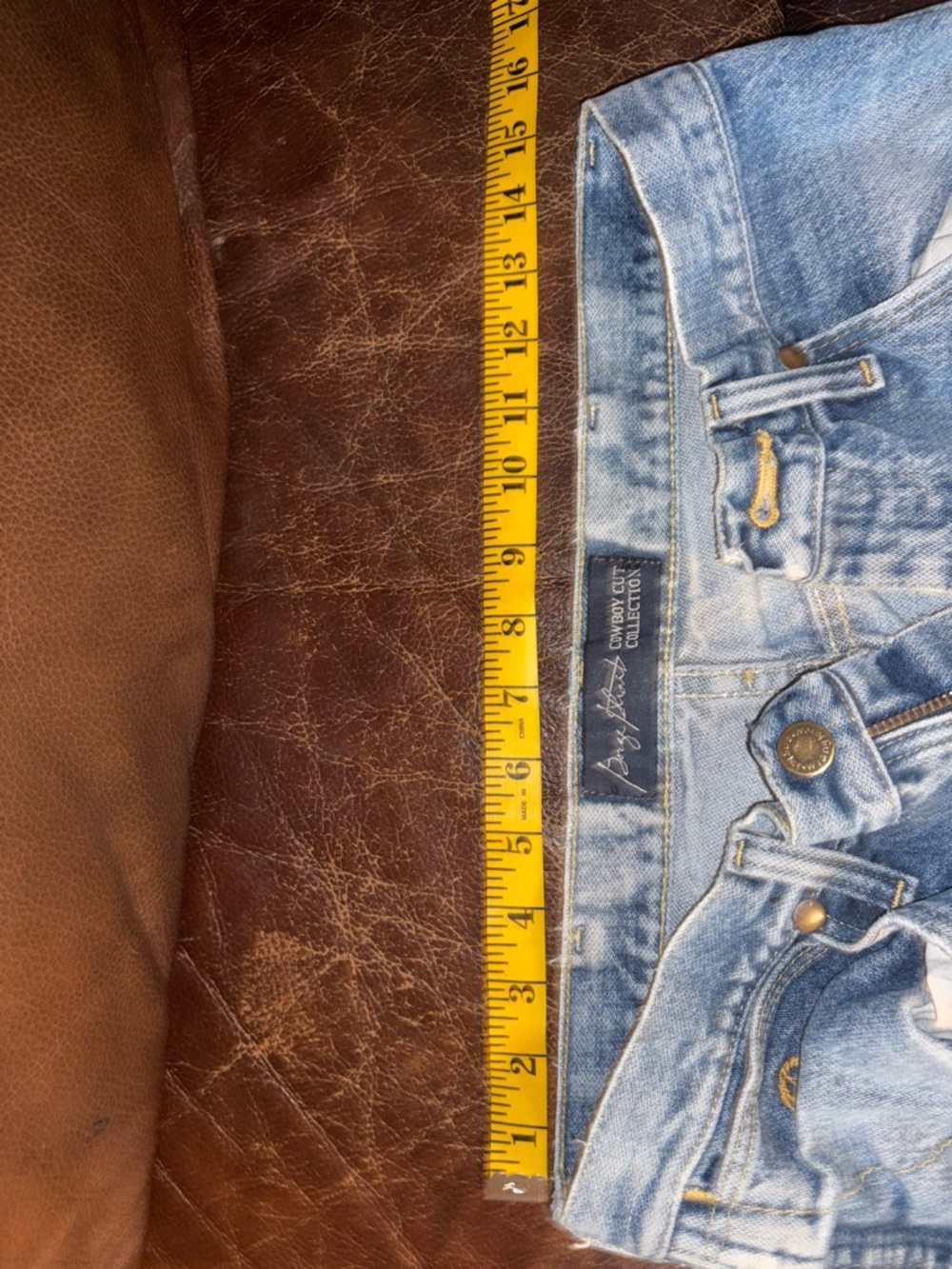 Wrangler Light Blue Denim Jeans with Yellow Stitching